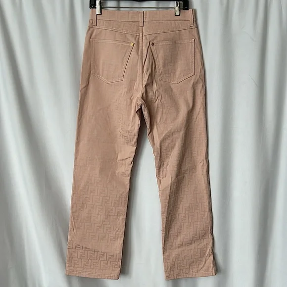 Fendi NWT COA FF Logo Dusty Rose Pink Denim Pants Trousers **Sz 42/Sz 6** 🌸🌸 - Picture 2 of 9